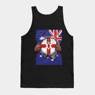 Northern Ireland Flag Australian Flag Ripped - Gift for Irish From Northern Ireland Tank Top